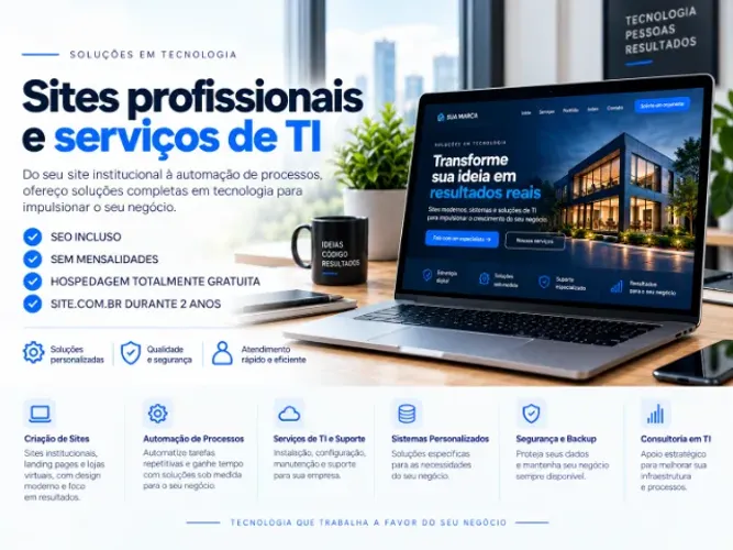 Criação de Sites e Sistemas | Automação de Processos e Suporte de TI