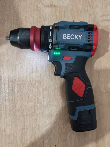 Parafusadeira Furadeira Brushless 18V Becky 2 Baterias + kit de Bits e Brocas Nova