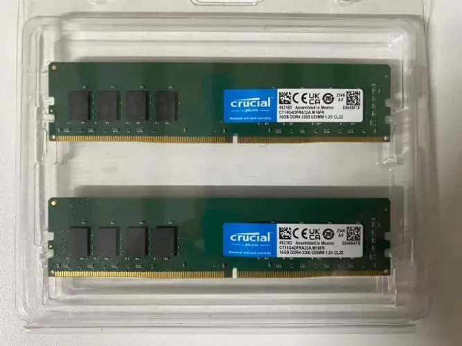 Kit Memória Ram DDR4 Crucial 3200Mhz 32gb 16x2