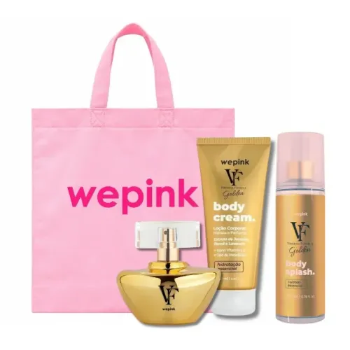 ORIGINAL Kit presente wepink VF golden completo 3 itens perfume body splash e hidratante