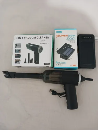 Combo Perfeito - Aspirador Portátil + Carregador Solar Portátil