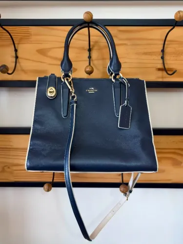coach crosby carryall in colorblock leather