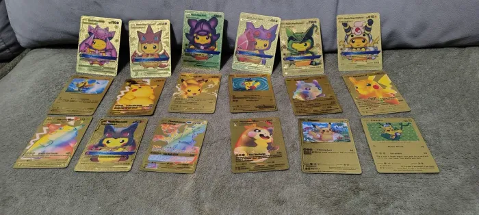 cartas pokémon do pikachu douradas