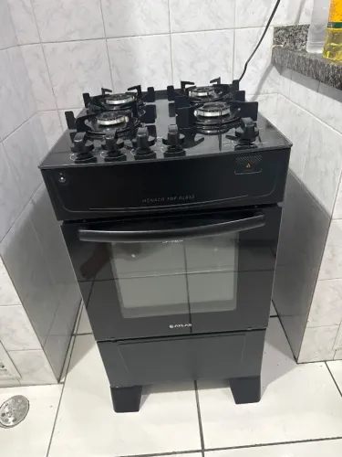Fogão 4 Bocas Atlas Preto Mônaco Lustro