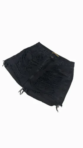 Saia curta jeans preta