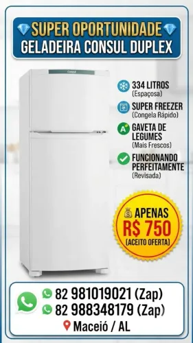 Geladeira Consul Duplex 334 Litros (Cvcle Defrost) - Seminova e Perfeita!
