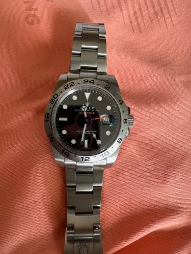 Relógio Rolex Explorer II, automático, vidro safira, máquina ETA, aço 904.