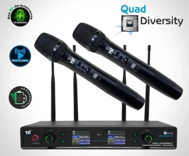 Microfone Tsi duo 4r Recarregavel