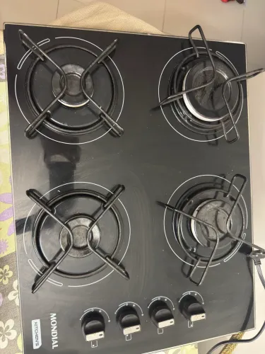 Cooktop 4 Bocas a Gás GLP Mondial Mesa de Vidro Preto Acendimento Automático - CTG-01