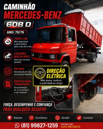 MERCEDES BENS 608D COM DIREÇÃO ELÉTRICA