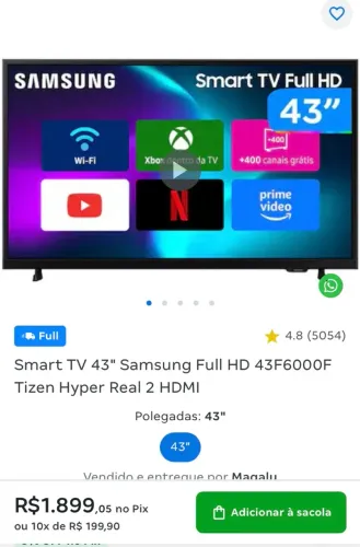 Tv smart Samsung 43 polegadas