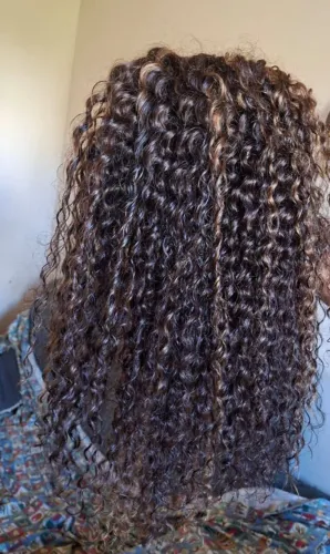 Lace front wig 50 cm  13x4 cabelo humano  cacheado 