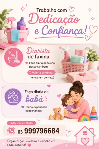 Diarista de faxina e babá 