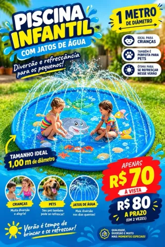 Piscina infantil com Jato para Refrescar