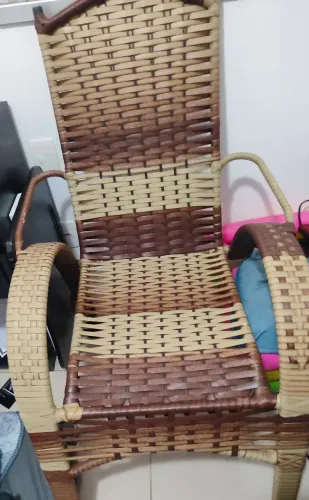 Cadeira de Varanda em Fibra Sintética (Junco) - Nova, Sem Uso!
