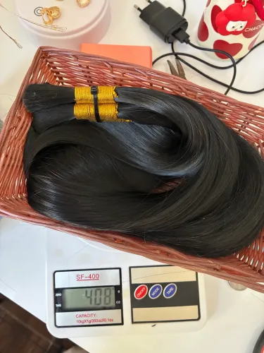 Cabelo bio orgânico preto 70cm 408G