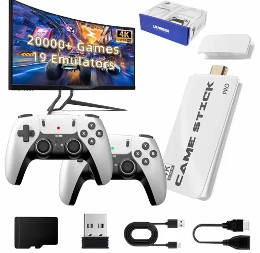 Vídeo Game Game Stick M15 Pro 2 controles sem fio já com pilhas +20mil jogos retrôs