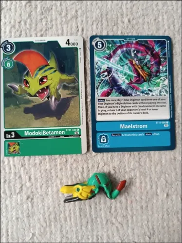Colecionável Digimon Seadramon C + 2 Cards Originais Digimon: Betamon + Maelstrom (Seadram