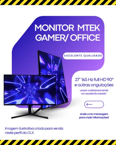 Monitor Gamer Mtek 27" 165Hz Full HD IPS 1ms com rotação 90° e angulação com 2 entradas HD
