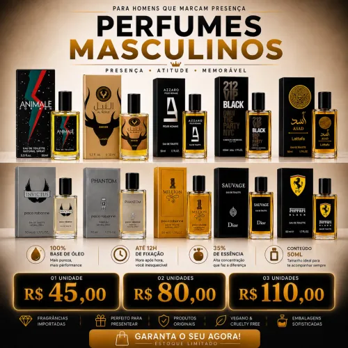 Perfumes Similares Importados Masculinos 50ml | Alta Fixação | A partir de R$ 45