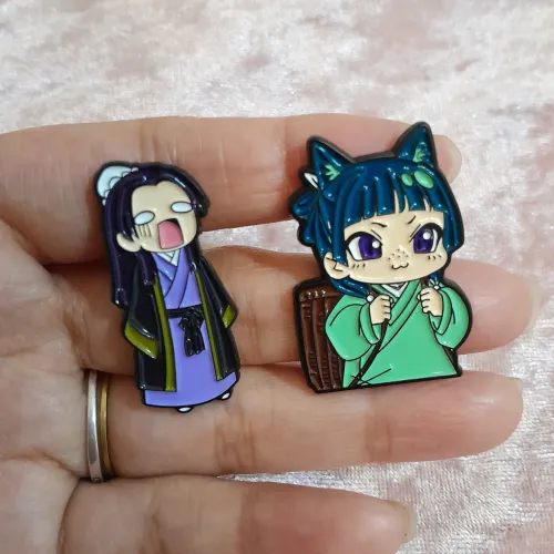 Kit 2 broches pin Diários de uma Apotecária Maomao Gatinho e Jinshi The apothecary diaries