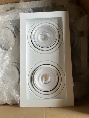 Luminária de embutir face recuado retangular duplo par 20