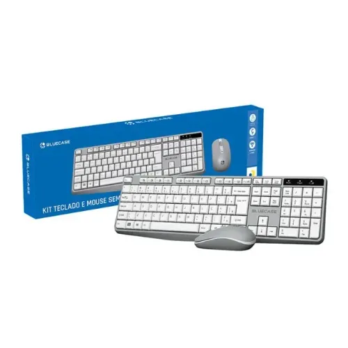 Kit teclado e mouse sem fio Cinza BLUCASE - novo, pronta entrega