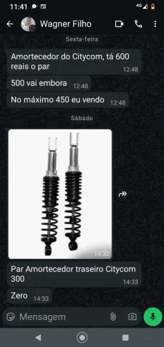 Amortecedor traseiro da marca citycom 300