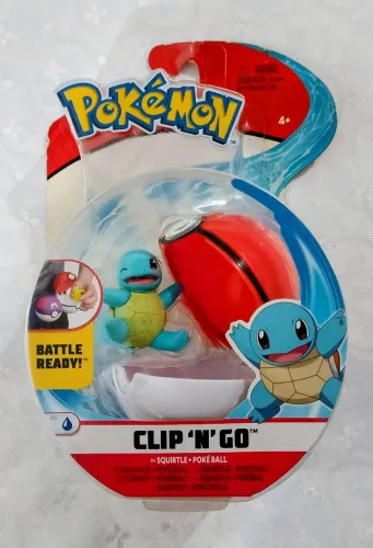 Pokémon squirtle modelo clip 'n' go original boneco mais pokébola