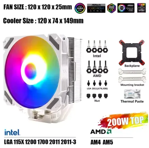 Novo - Cooler Wovibo 4 Heat Pipes ARGB 120mm - Intel/AMD