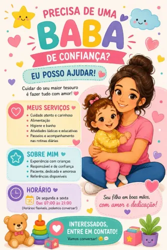 ? Está procurando uma babá de confiança? ?