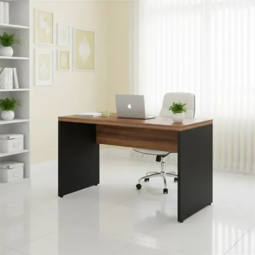 Mesa de Escritório Nogal Sevilha 1,20×0,60m Sem Gaveta Compacta Funcional Modelo 21469