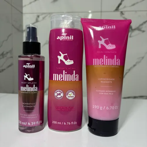 Kit de Sabonete, Hidratante e Body Splash Melinda