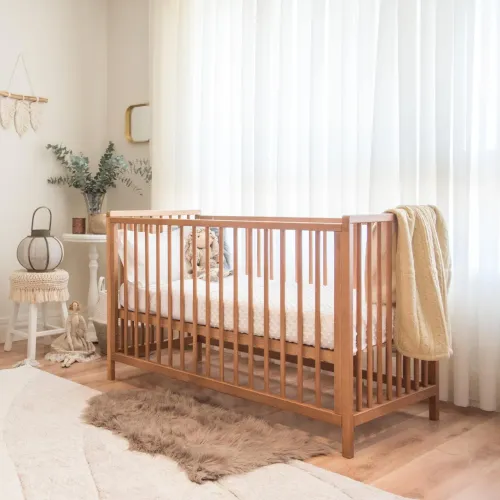 Berço Tulipa Baby + Colchão Fibra Bambu + 2 jogos de cama