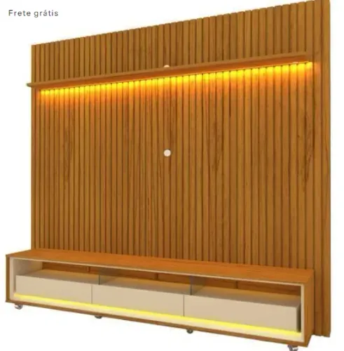 Rack com Painel para TV até 90 Polegadas LED 3 Gavetas Nobre Clean 100% MDF - Gelius Móvei