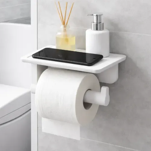Suporte de papel higiênico fácil instalação designer moderno decoração porta papel util