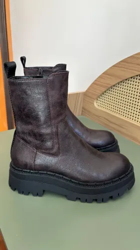 Coturno couro marrom zara - novo