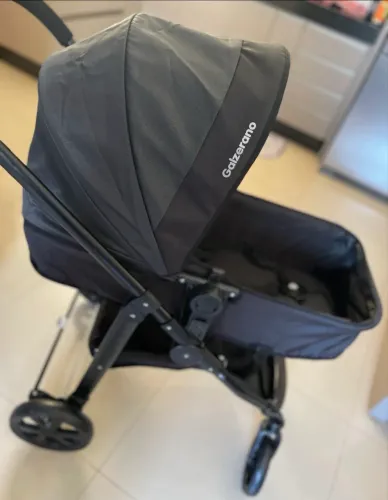 Carrinho de Bebê Olympus Black + Base e Bebê Conforto* - Galzerano