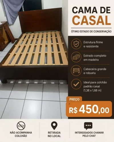 ? Cama de Casal - Ótimo Estado - R$ 450,00