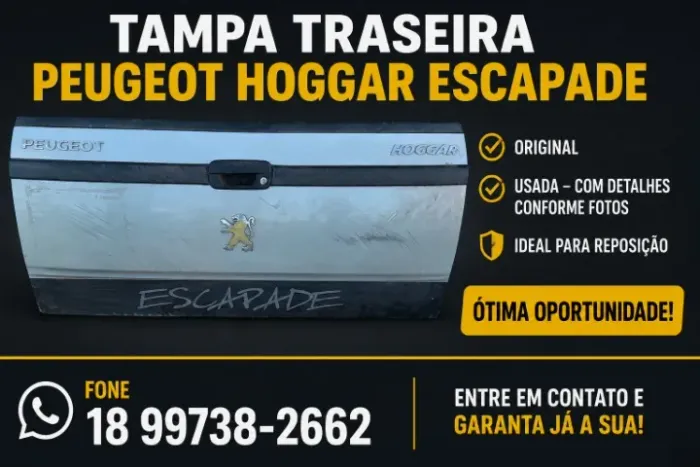 TAMPA TRASEIRA PEUGEOT HOGGAR ESCAPADE