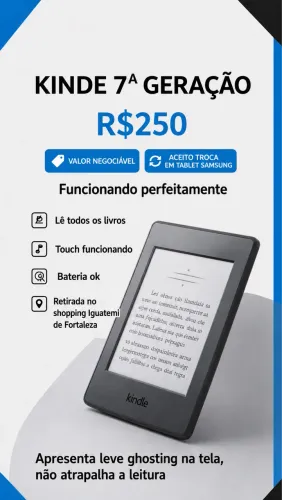 Kindle 7ª Geração Funcionando Perfeitamente - Leia a descrição
