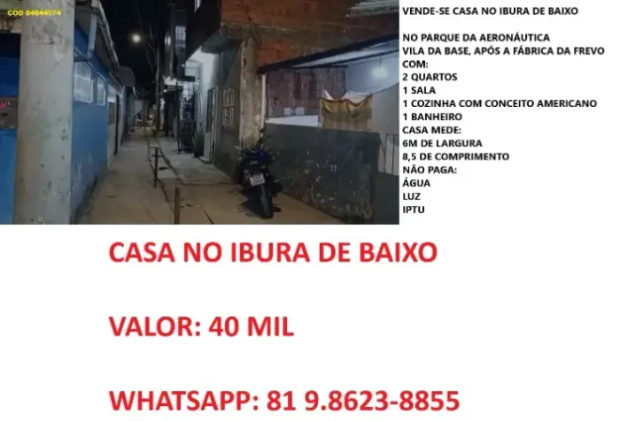 casa no ibura 40 mil