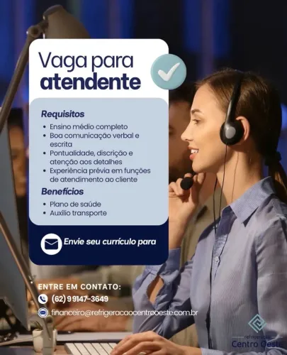 Vagas para atendente 