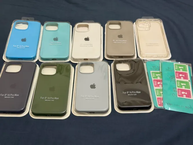 Kit 8 Capas e 2 películas iPhone 16 pro max