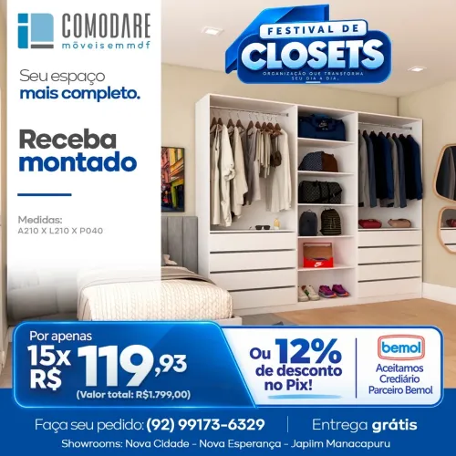 Closet por R$ 1.799,00