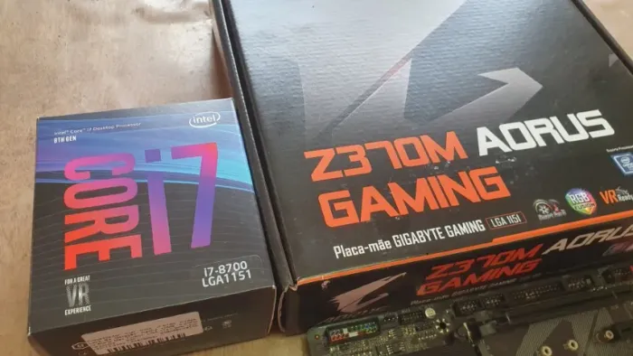 Processador i7 8700 (Desktop) + Placa Mãe Gigabyte Z370m Aorus