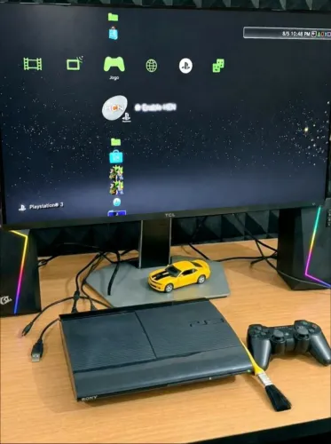 PS3 Slim DESBLOQUEADO HEN | +1 CONTROLE | Lojas Grátis| IMPECÁVEL