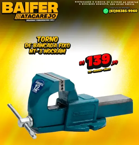 Torno de Bancada Fixo NT-3 Nocram