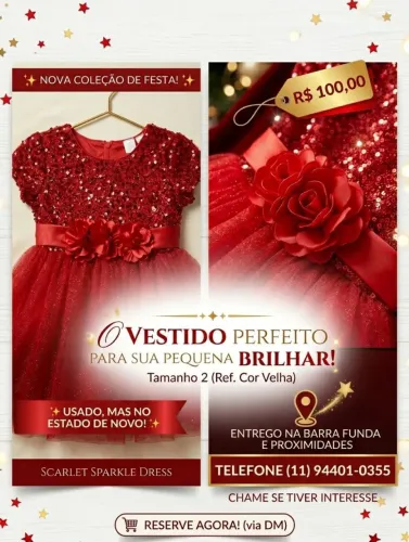 Vestido de festa infantil 