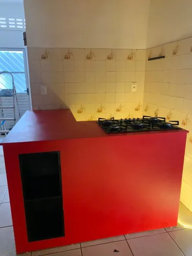 Ilha para cozinha com cooktop 5 bocas
